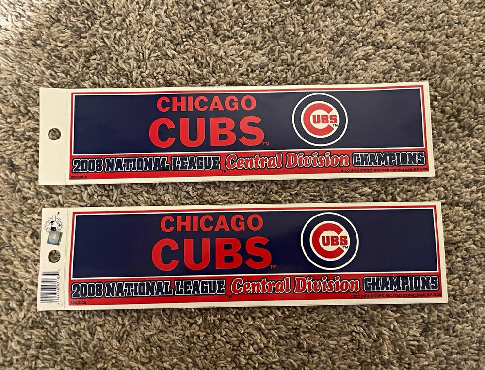 Chicago Cubs 2008 NL Central Division Champions 2 Decal Sticker Rico Industries